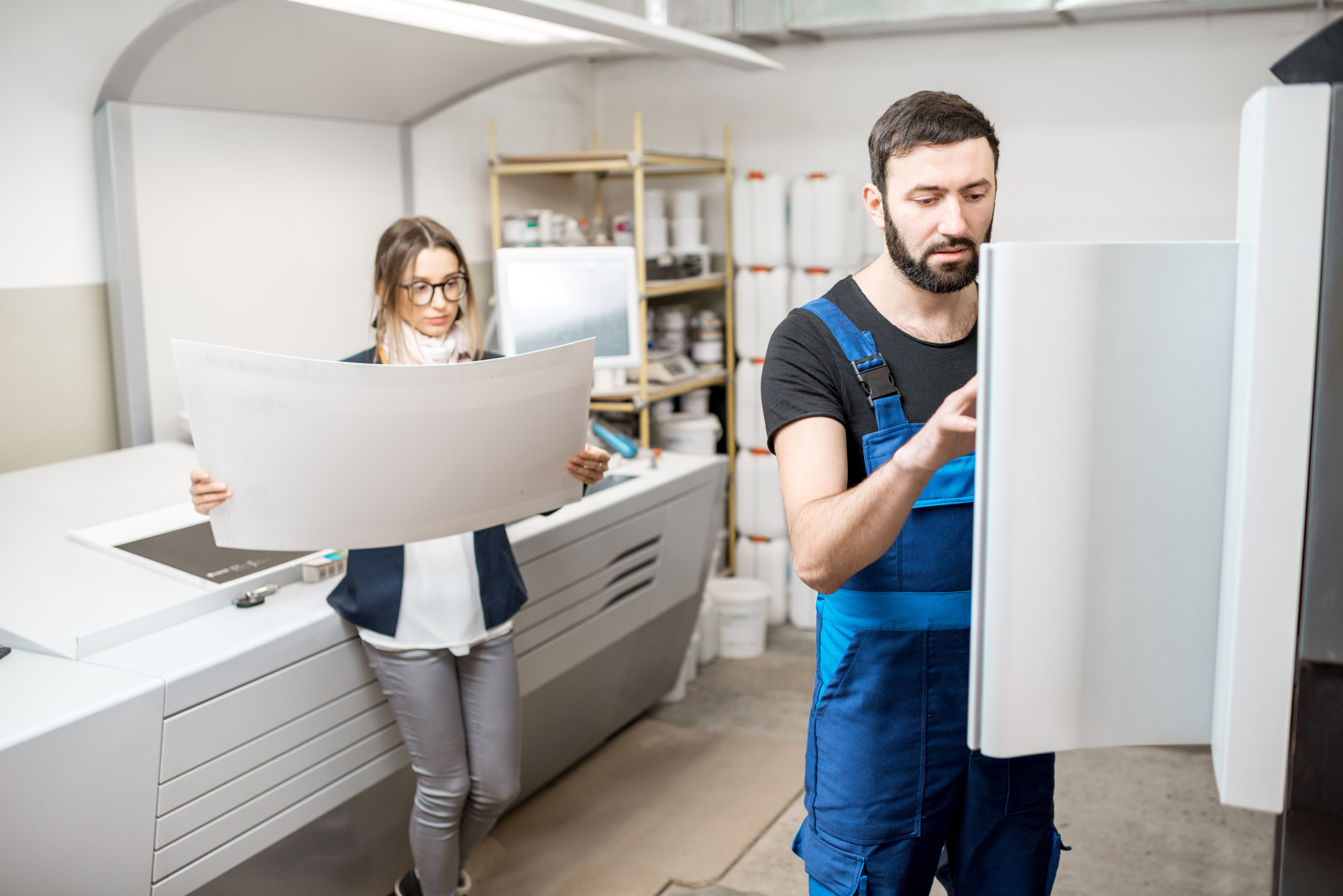 graphic designer at printer
