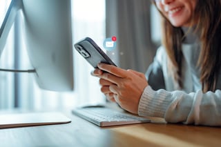 young email person on phone