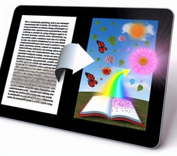 The image shows a digital document being transformed into an engaging and compliant reading experience using the Boundless solution-2